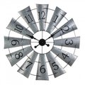 Accent Plus Accent Plus 10019020 Galvanized Windmill Wall Clock; Blue 10019020